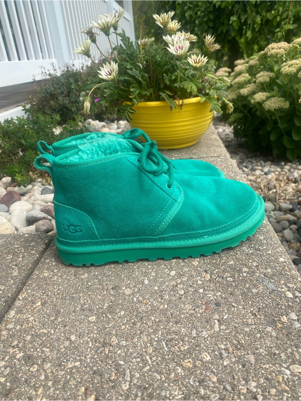 UGG Emerald Green Suede Short Lace-Up Boots